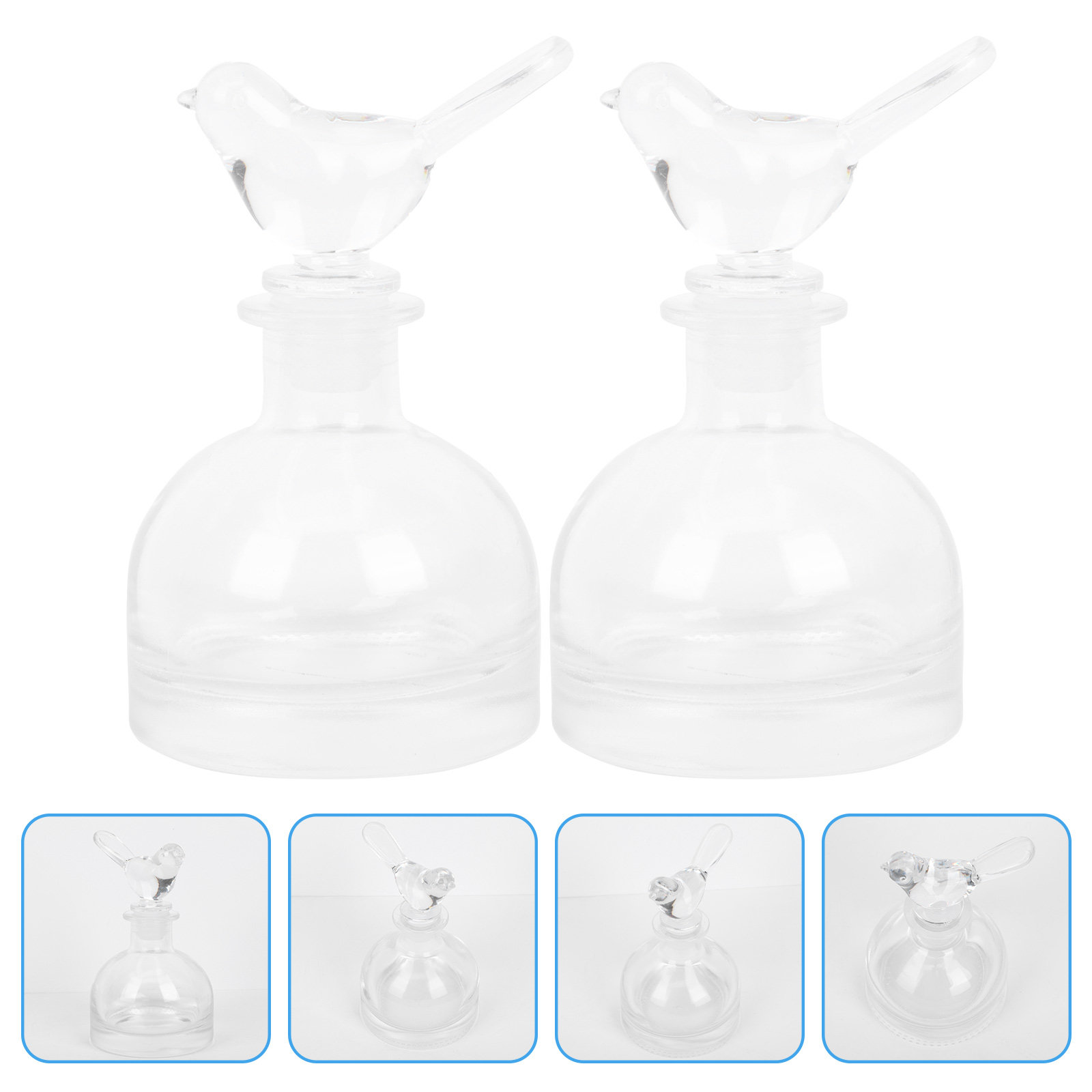 Home Fragrance Aromatherapy - 2Pcs Glass Perfume Bottles Premium Clear