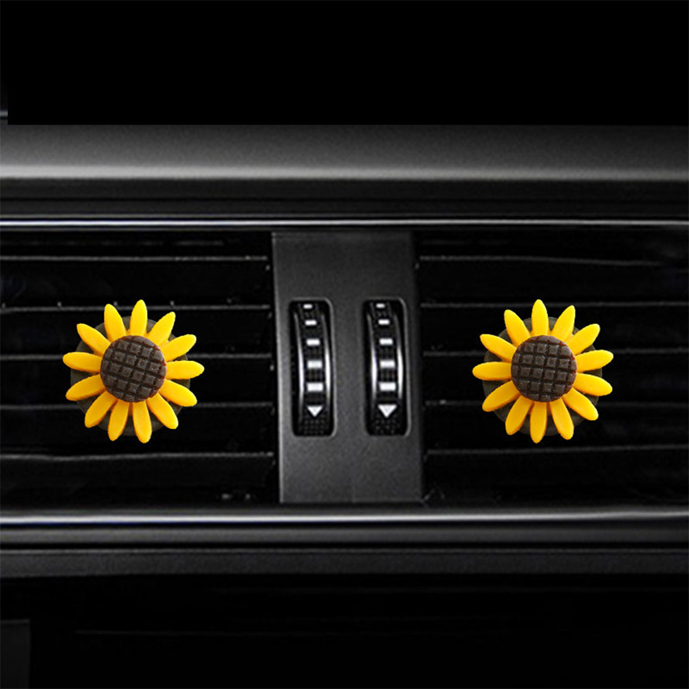 Home Fragrance Potpourri - 2Pcs Sunflower Car Aromatherapy Clip Air