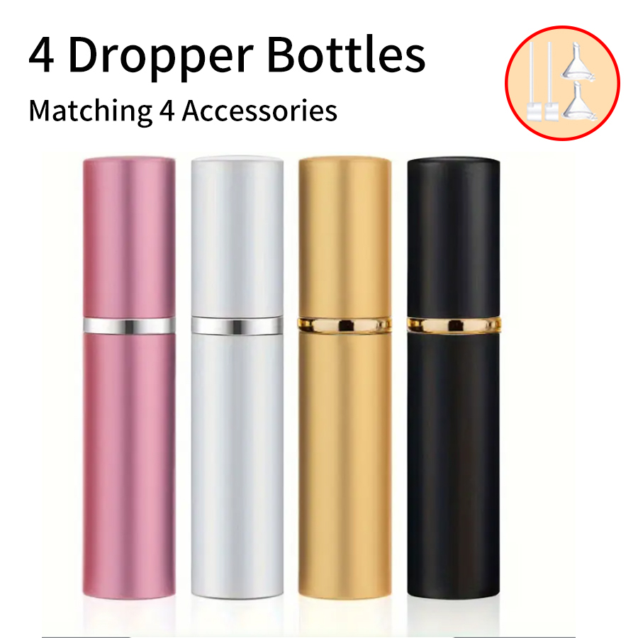 Perfume Atomizer Travel - 4pcs+4 Accessories 5ml Refillable Portable Mini