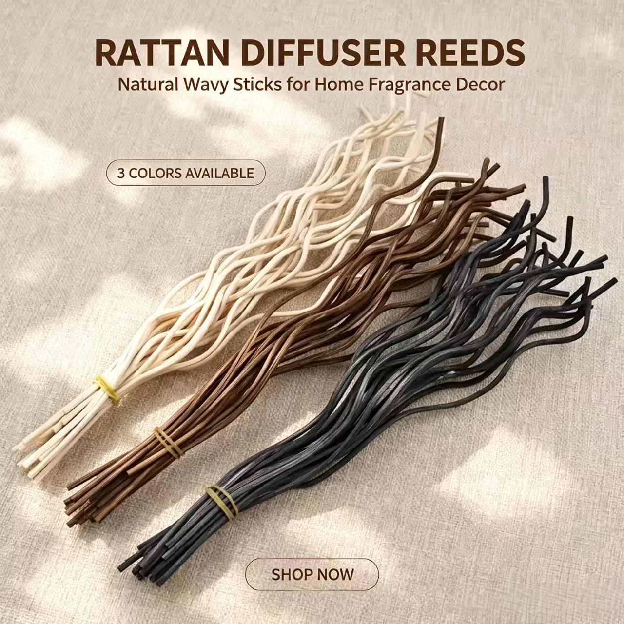 Home Fragrance M&S Disinfectant Hack - 20Pcs Long Wavy Rattan Reed Diffuser